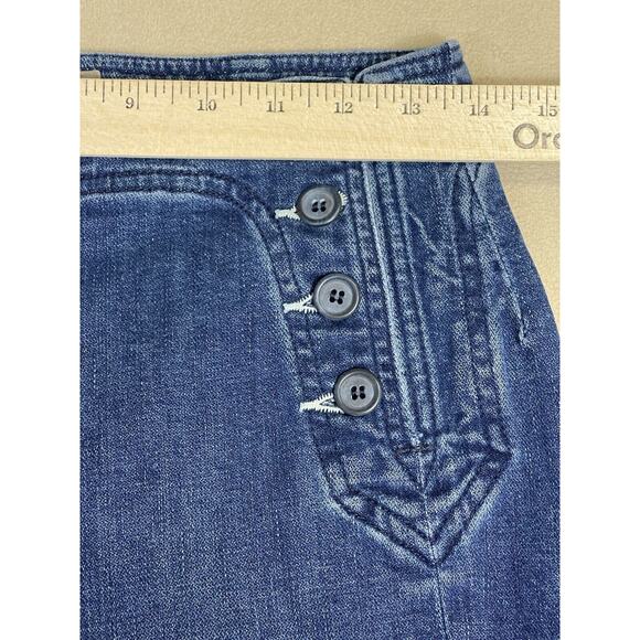 Mother Jeans Womens 28 Blue Sailor Tripper Flared High Rise Side Button Fly - Picture 6 of 15